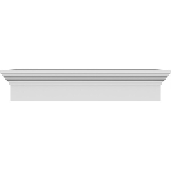 Ekena Millwork 122" Bottom Width x 125 1/2" Top Width x 6"H x 1"P Traditional Crosshead CRH06X122 - main